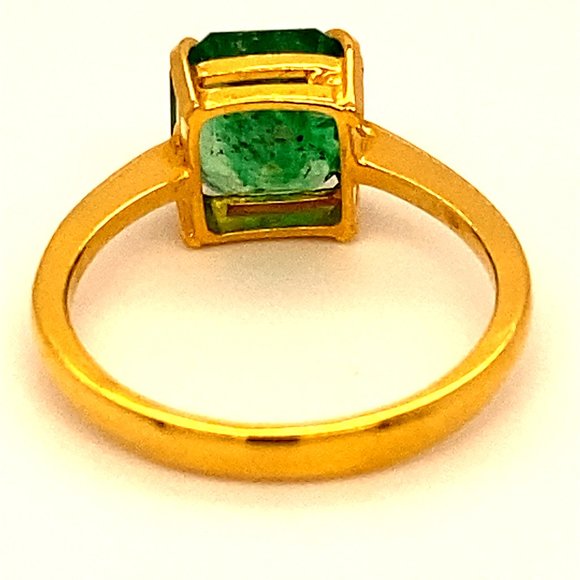 Emerald 2.52ct Solid 22K Yellow Gold Ring - Picture 5 of 7
